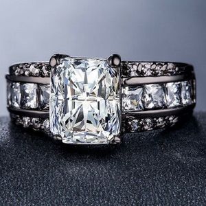 New 14kt black gold plated diamond Ring